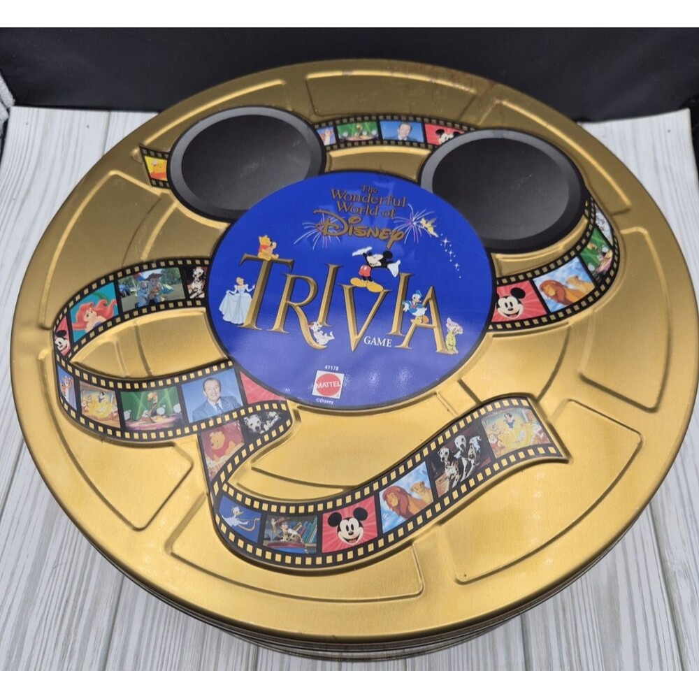 Vtg The Wonderful World Of Disney Trivia Game in Tin 1997 Complete Board Game